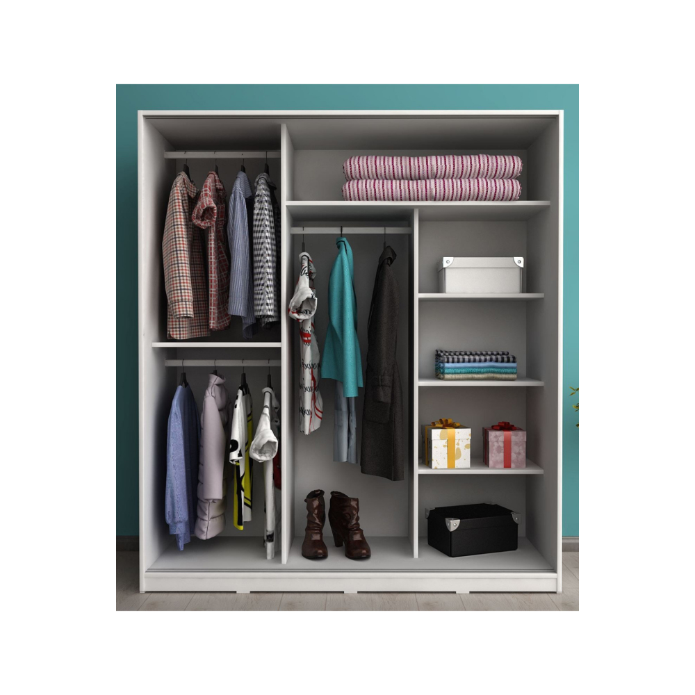 Sline 3 Kapılı Aynalı Sürgülü Gardrop