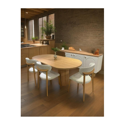 satıbazarı lotus yemek masası 8 kişilik ahşap renk (sadece masa)