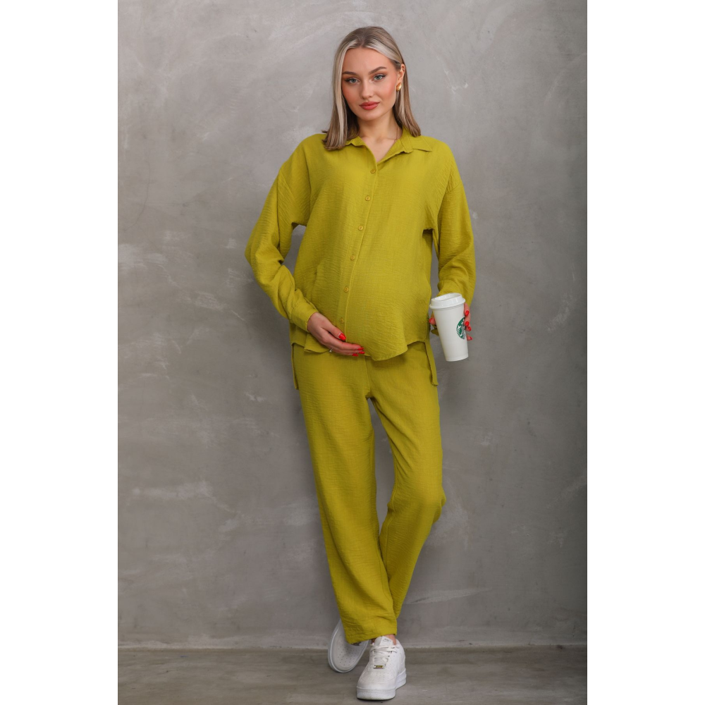 Önden Düğmeli Hamile ve Lohusa Tunik Takım