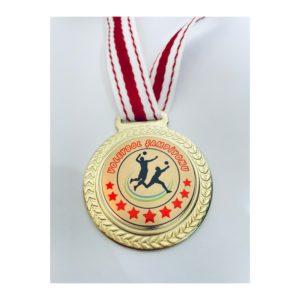 1 Adet Voleybol Şampiyonu Madalyası - Dijital Baskılı 1. Kalite Madalya