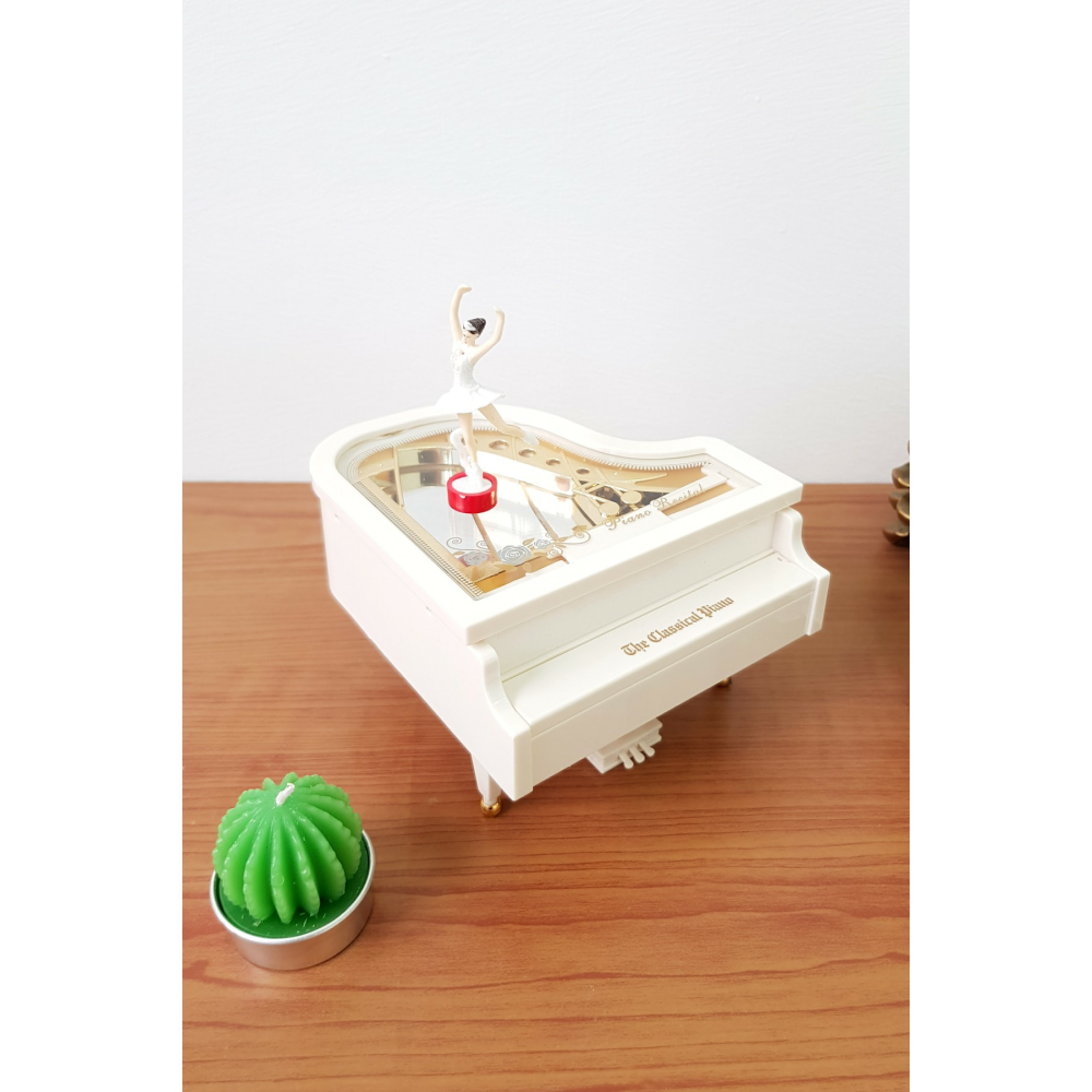 Hareketli Balerinli Piyano Müzik Kutusu