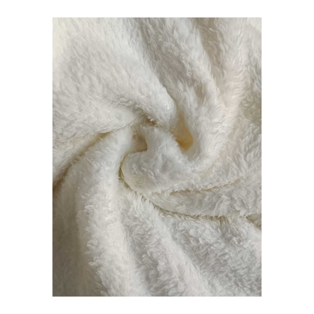 En 180 Çift En Çift Yüzlü Kırık Beyaz Welsoft Peluş Kumaş