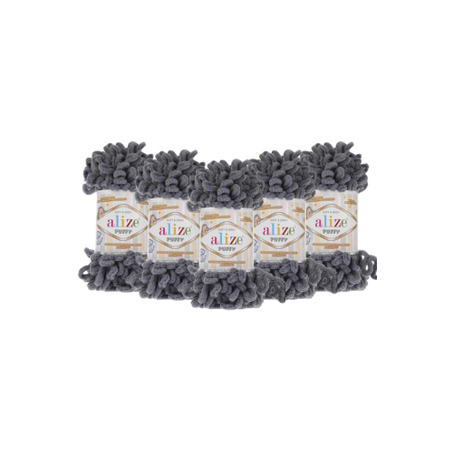 ( 5 Adet ) Puffy 87 Gri El Örgü Iplikleri Panduf Battaniye Ipi Atkı Hırka Paspas Ipliği