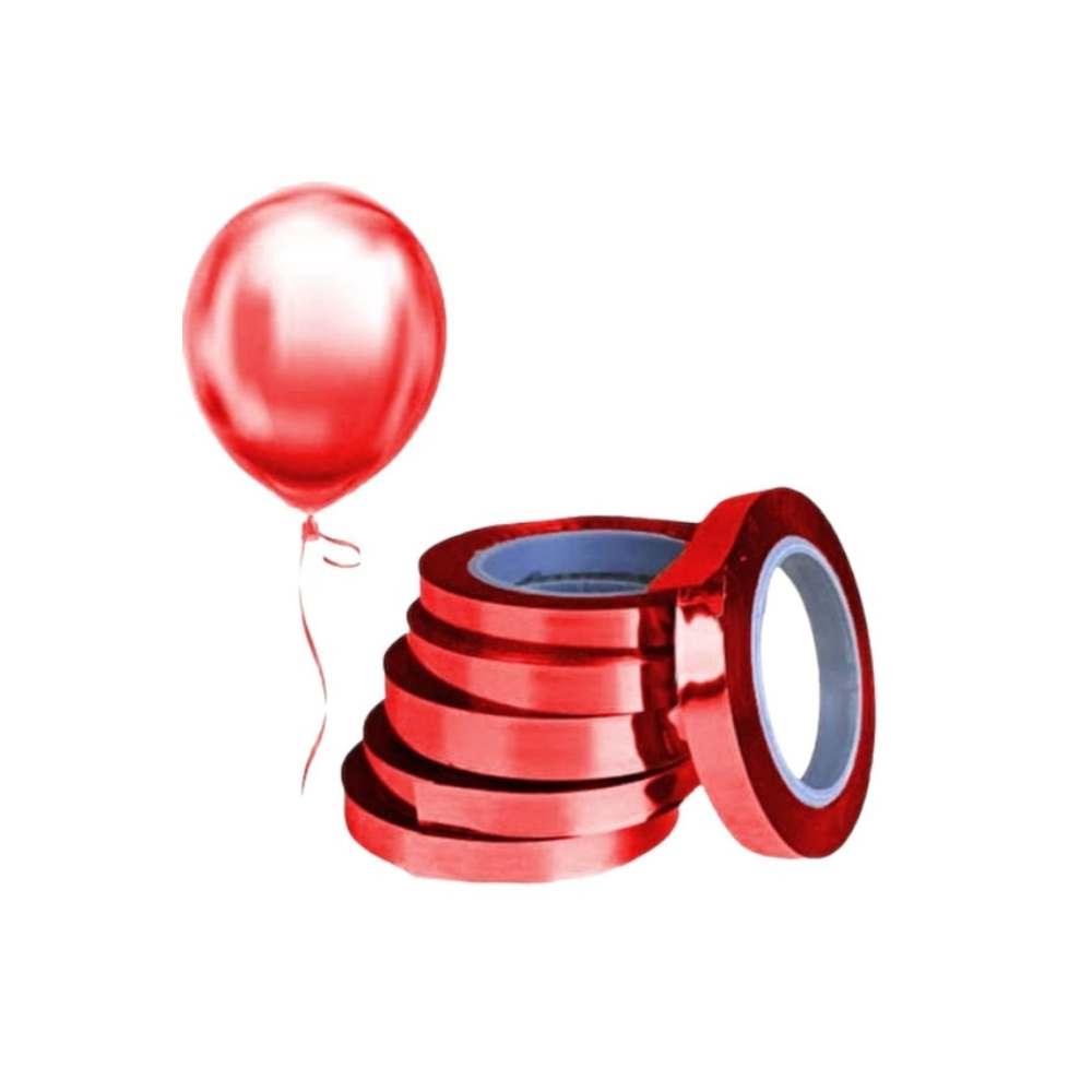 Parlak Metalize Red Kırmızı Rafya 25 Metre - Balon İpi ve Hediye Paketi Süsleme Şeridi