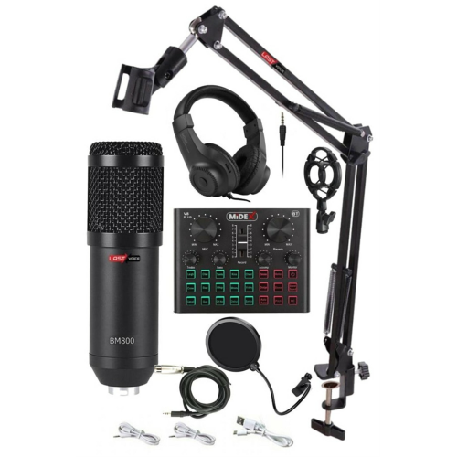 Bm800 Live Head Efektli Ses Kartı Mikrofon Kulaklık Canlı Yayın Seti (TİKTOK PC TELEFON)