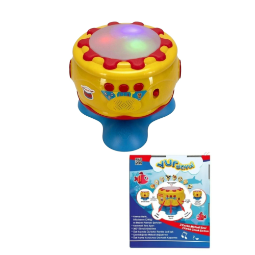 Şarkı Çalan Oyuncak Sesli Işıklı Davul Eğitici Geliştirici