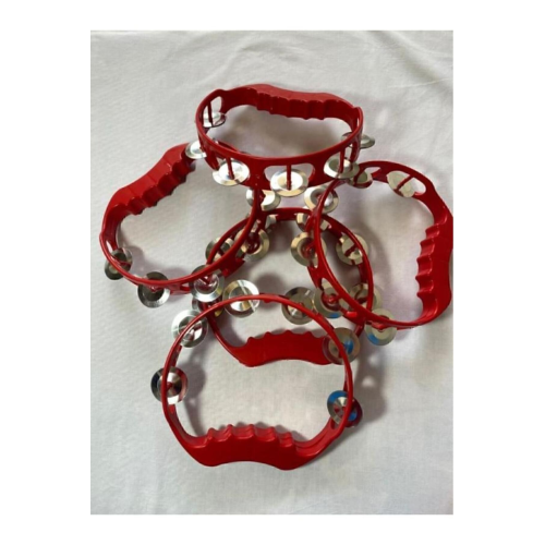 Plastik Zilli Kına Tefi Kırmızı Renk 10 Adet