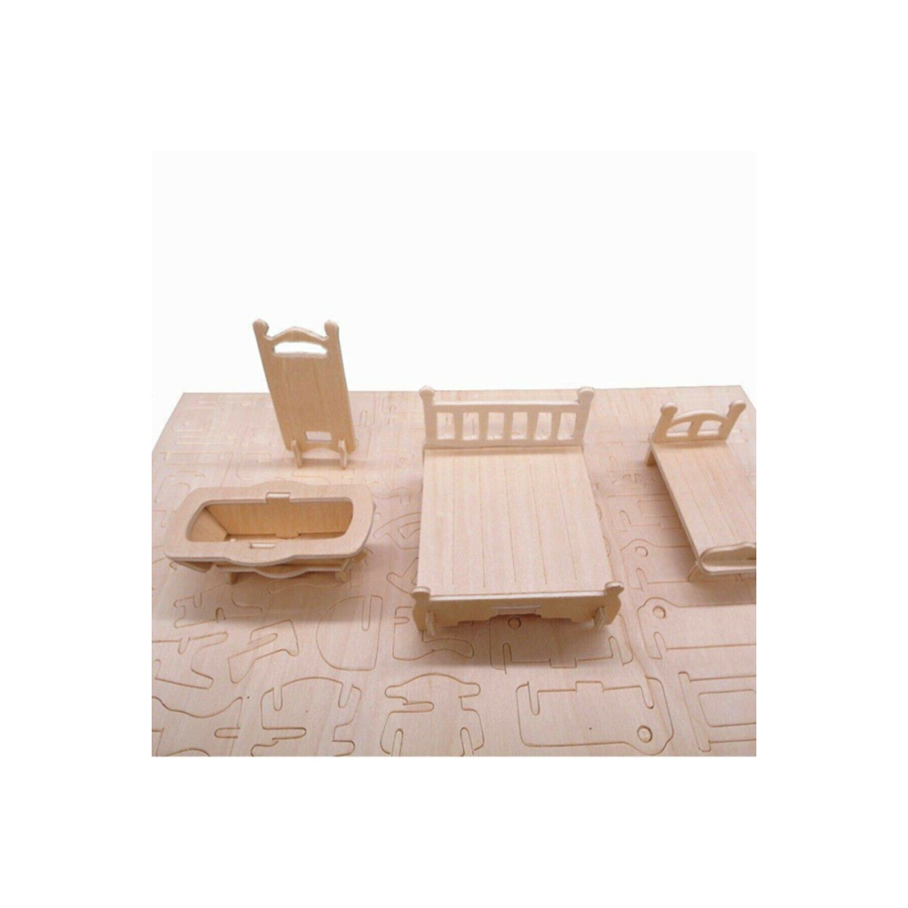 Woodcraft 184 Parça Minyatür Boyanabilir Ev Eşyaları Maketi