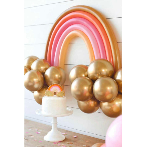 Gold Makaron Gökkuşağı Balon Set