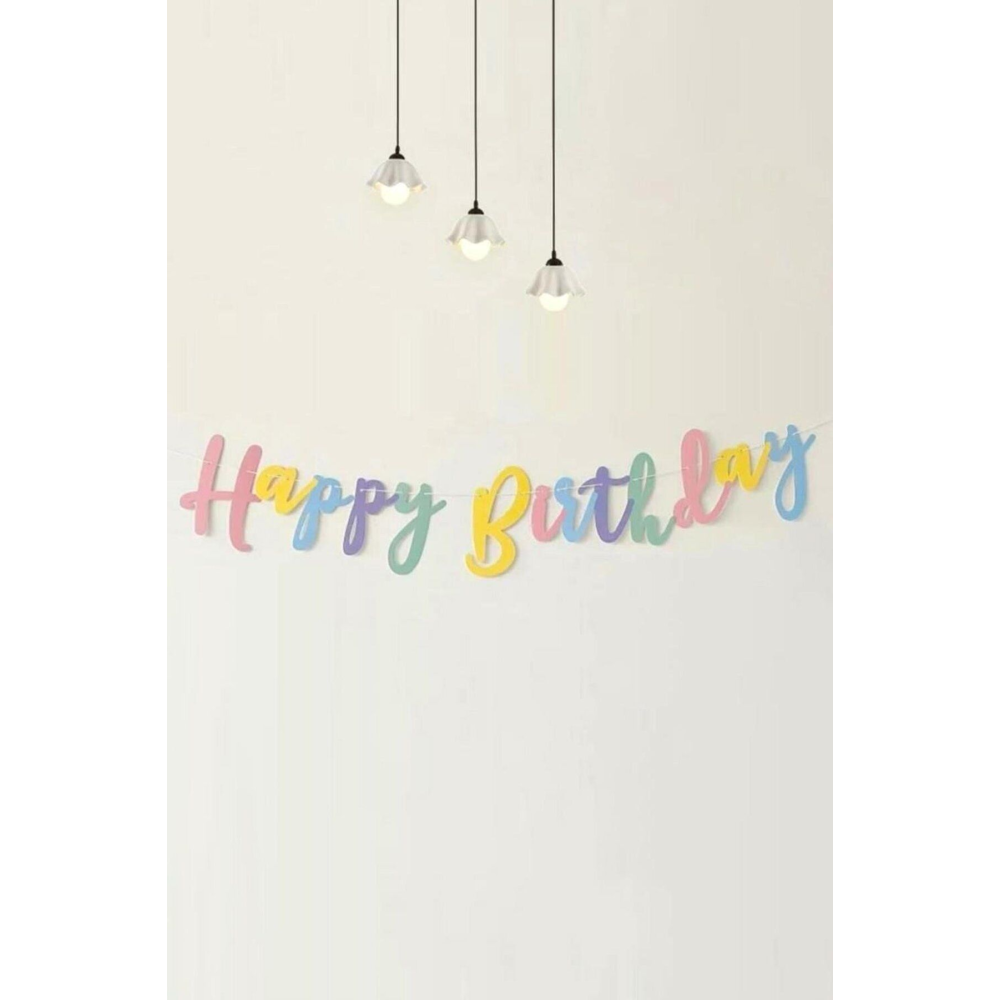 Çok Renkli Happy Birthday Banner
