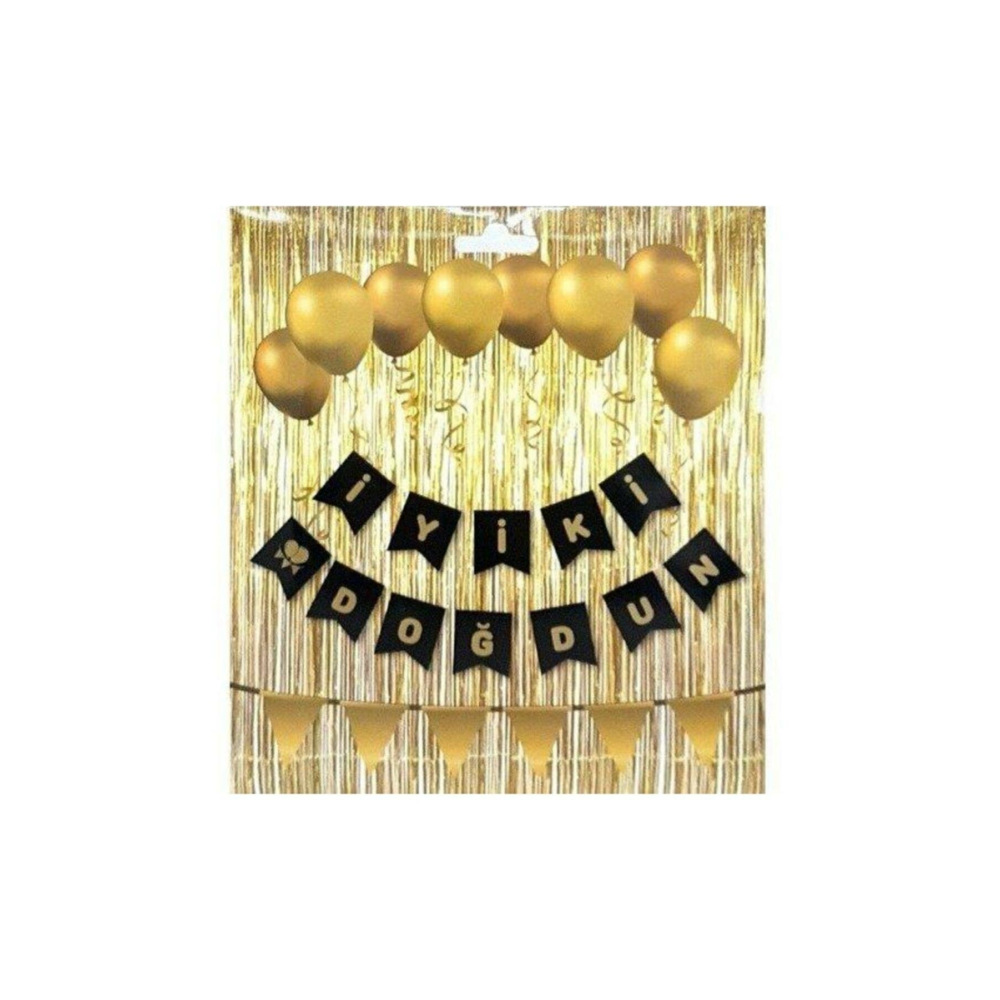 Iyiki Doğdun Yazısı Siyah Gold