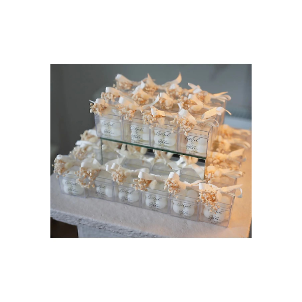 Hediyelik Mumlar Çiçekli Buble Hediyelik Mum, Nikah Şekeri, Doğum, Sünnet, Düğün Nişan Söz 20 Adet