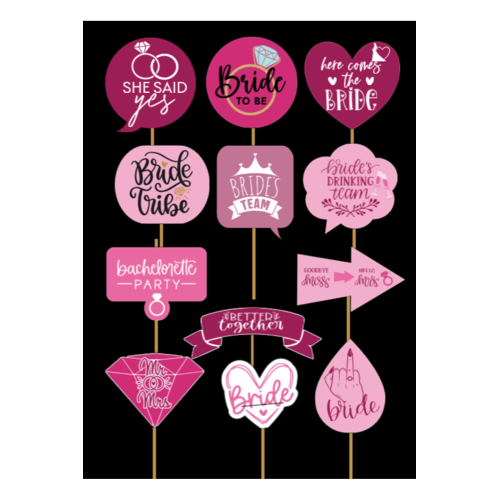 12'li Büyük Boy Bekarlığa Veda Konuşma Balonu Seti Kına Gecesi Bride To Be Bride's Team She Said Yes