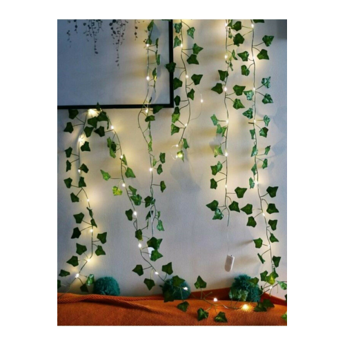 Dekoratif Yeşil Yapraklı Yapay Sarmaşık Ve Peri Led Gün Işığı Renk