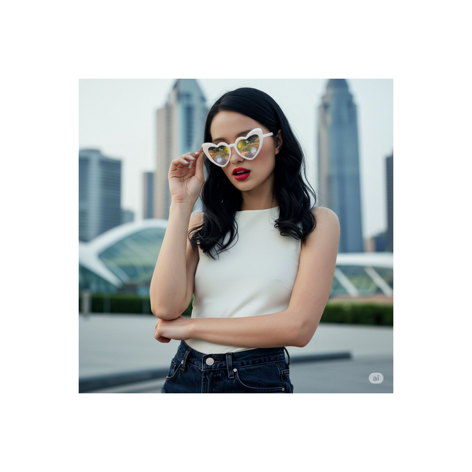 Hediyevim Kalp Efektli Gözlük Beyaz Kalp Efektli Yaratan Gözlük