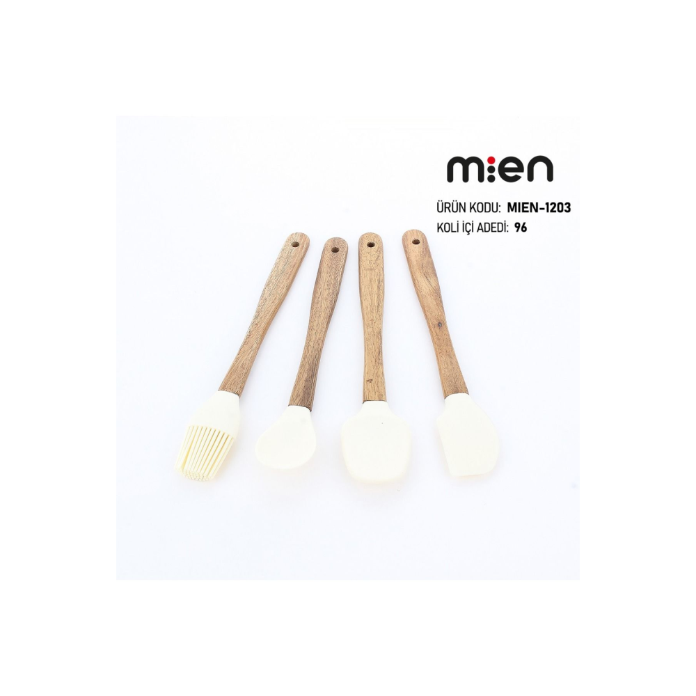 4'lü Silikon Isıya Dayanıklı Krem Mutfak Seti