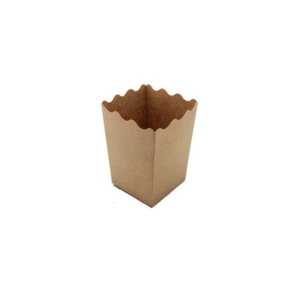 Popcorn Kutusu ( Mısır , Cips Kutusu ) 8 Adet Kraft (DOĞAL) Rengi