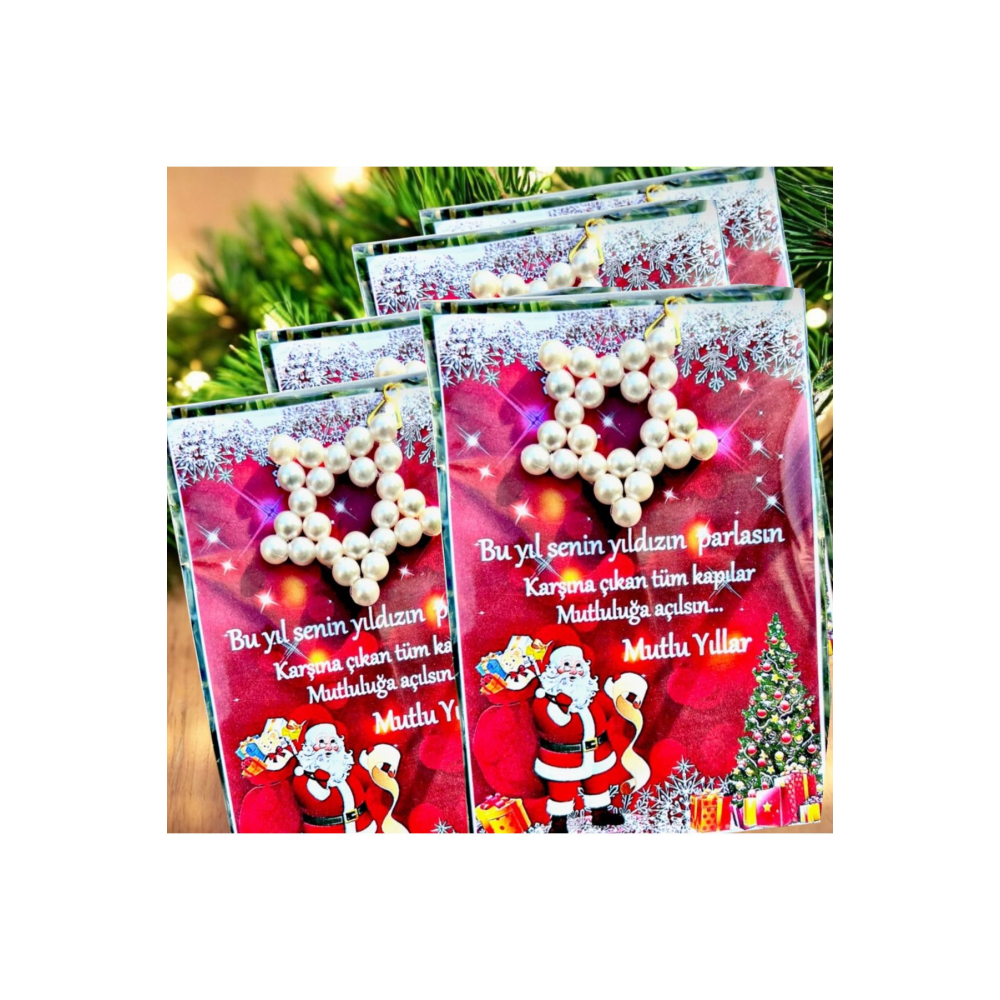 Yılbaşı hediyesi 5 adet yıldız anahtarlık yeniyıl hediye