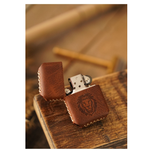 El Yapımı Hakiki Deri Zippo Tarzı Çakmak Isme Özel Babalar Günü