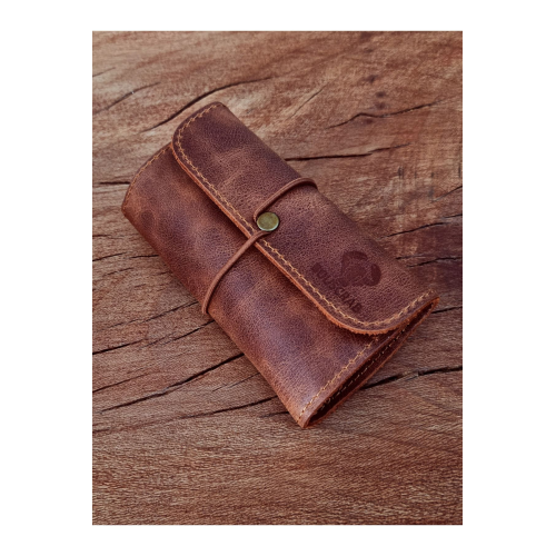 Tütün Kesesi Cüzdan Tütün Çantası %100 Gerçek Deri. Açık Boyut: 13cm 19cm Kapalı Boyut: 7cm 13cm