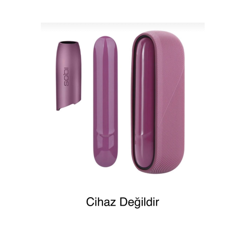 3 In 1 Iqos 3.0 Yüksek Kaliteli Kaymaz Silikon Kılıf Iqos 3.0 Duo Koruyucu Kapak Mürdüm