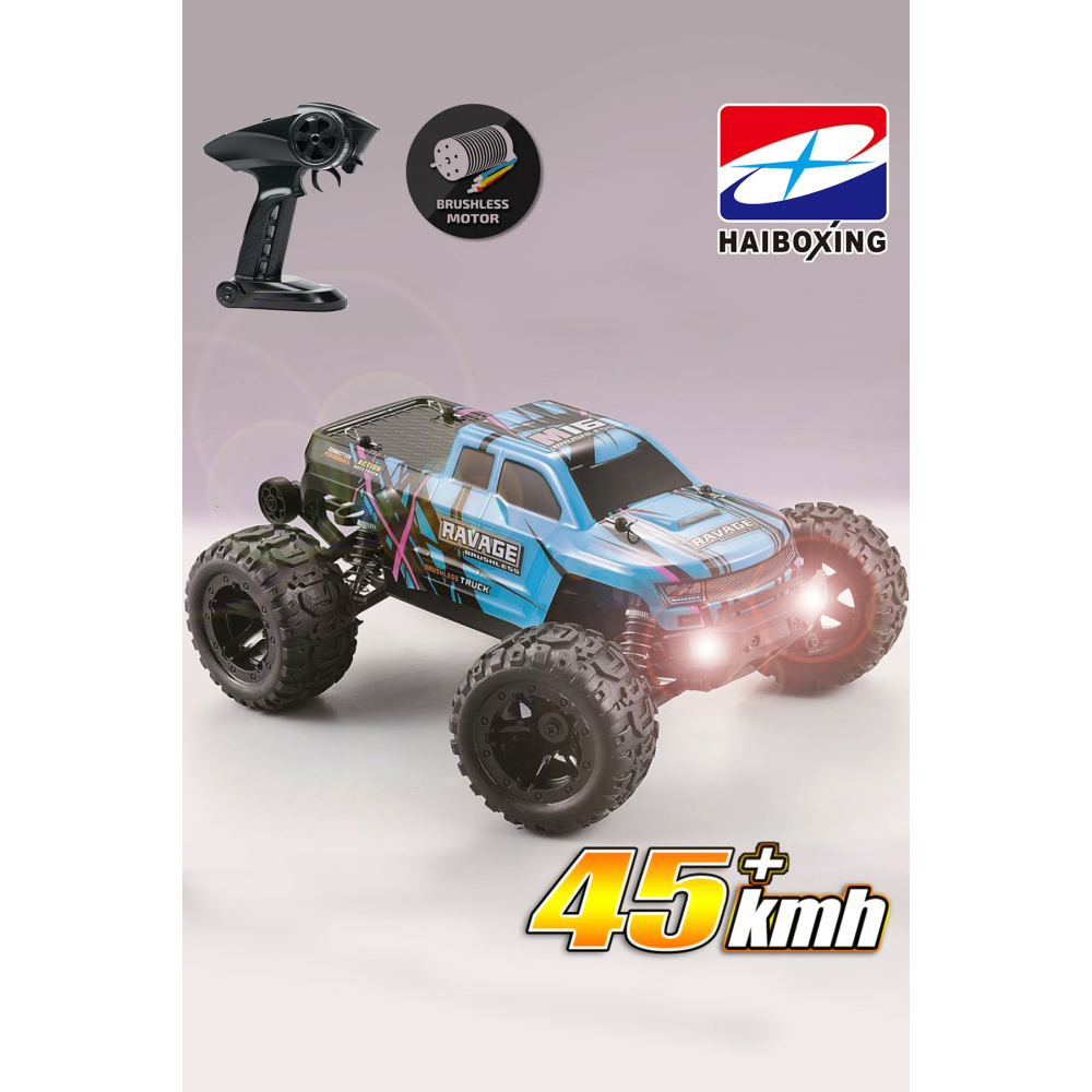 Haıboxıng 1/16 Ravage 45 Km/h Uzaktan Kumandalı Rc Araba Elektrikli 4wd Brushless Offroad (MAVİ)