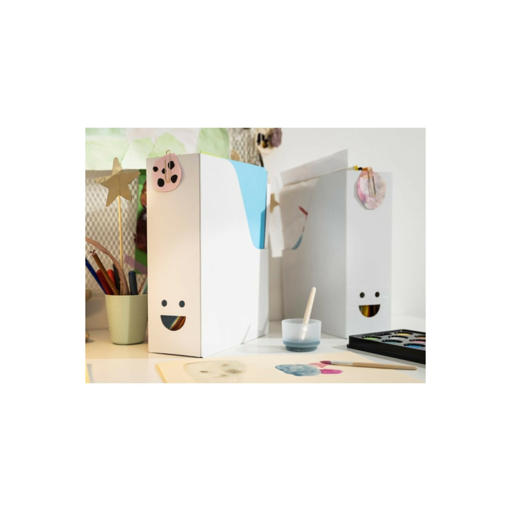 Tjabba Gülen Yüz 2 Li Set Beyaz Kutu Klasör Dosyalık Magazinlik Evrak Dergi Dosyası 2 Adet