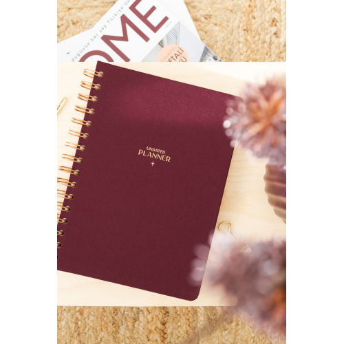 A5 Spiralli Keten Süresiz Planlayıcı Ajanda Bordo