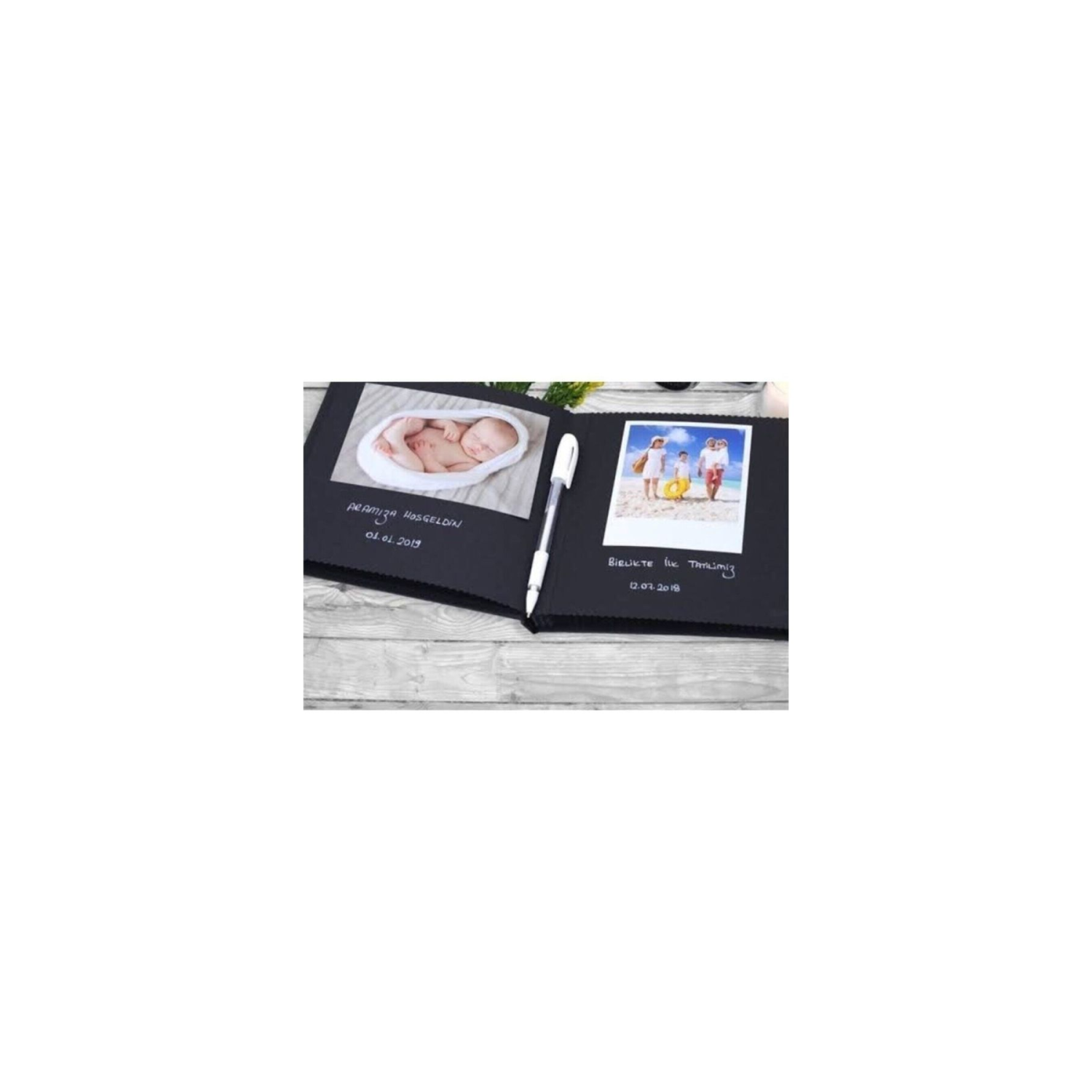 Kendin Yap Siyah Anı Defteri Beyaz Kalem