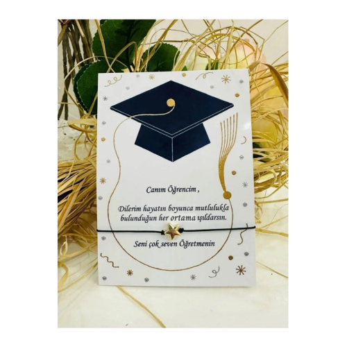 10 Adet Okul Mezuniyet Hediyesi Yıldız Bileklik - Karne Hediyesi - Şans Bilekliği -