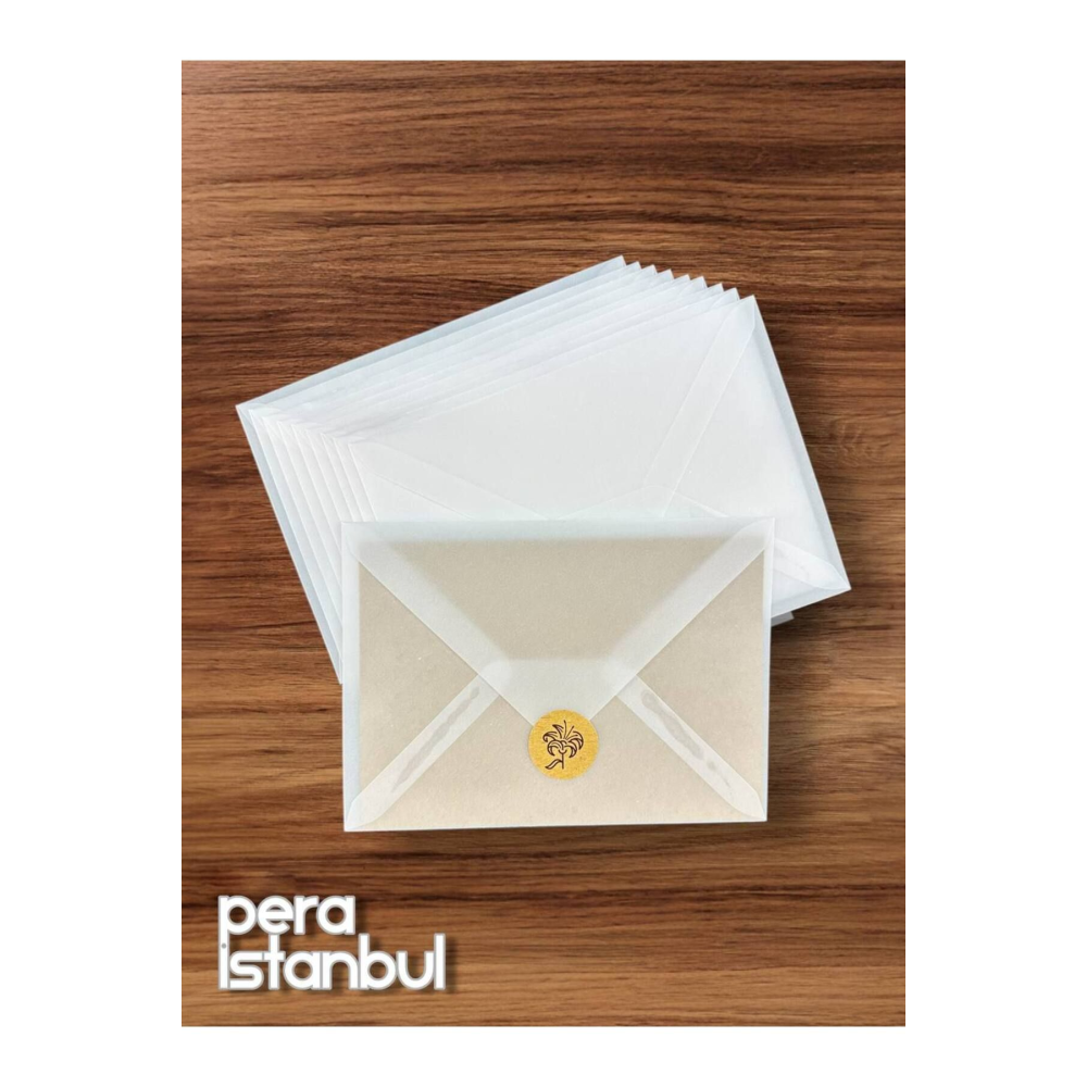 12 Adet 13*18 Cm Aydınger Şeffaf Transparan Zarf Davetiye Zarfı Düğün Davetiyeleri Ve El Sanatları