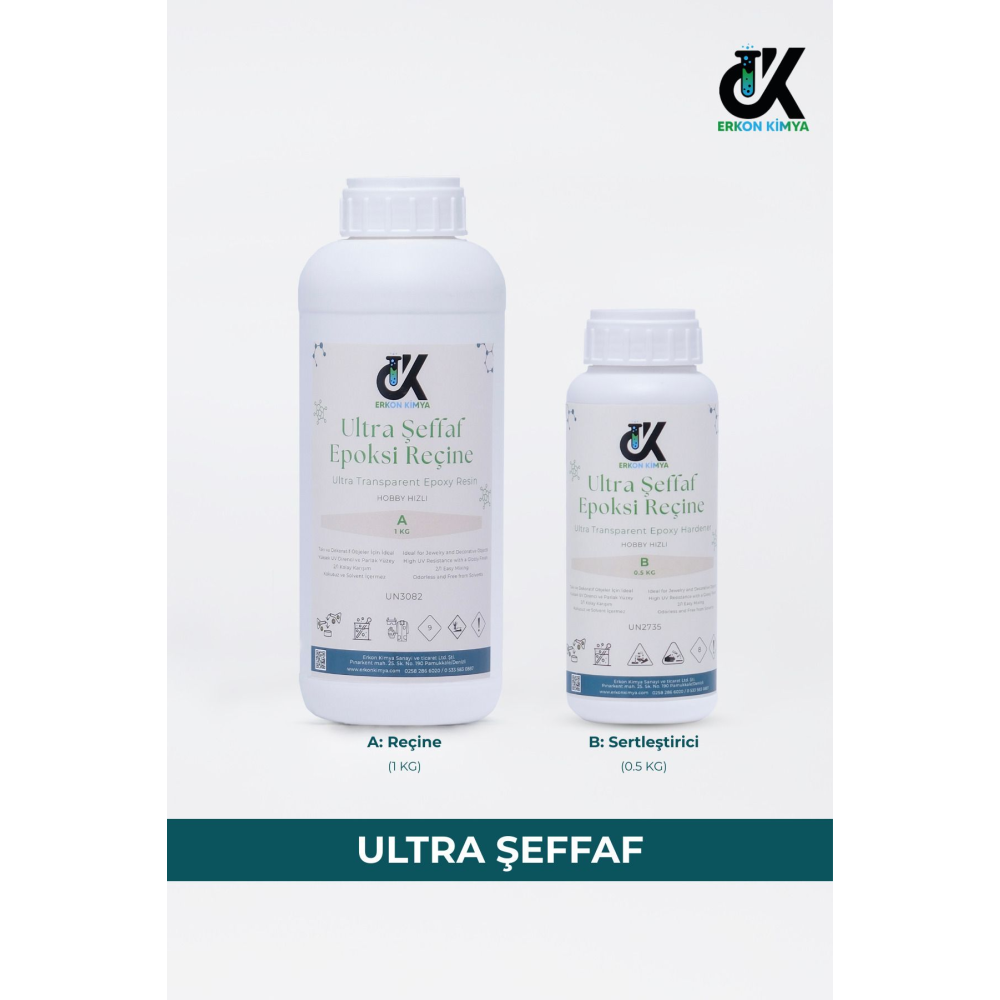 ULTRA ŞEFFAF HIZLI Hobby Epoxy Epoksi Reçine İnce Döküm Fast 1,5kg