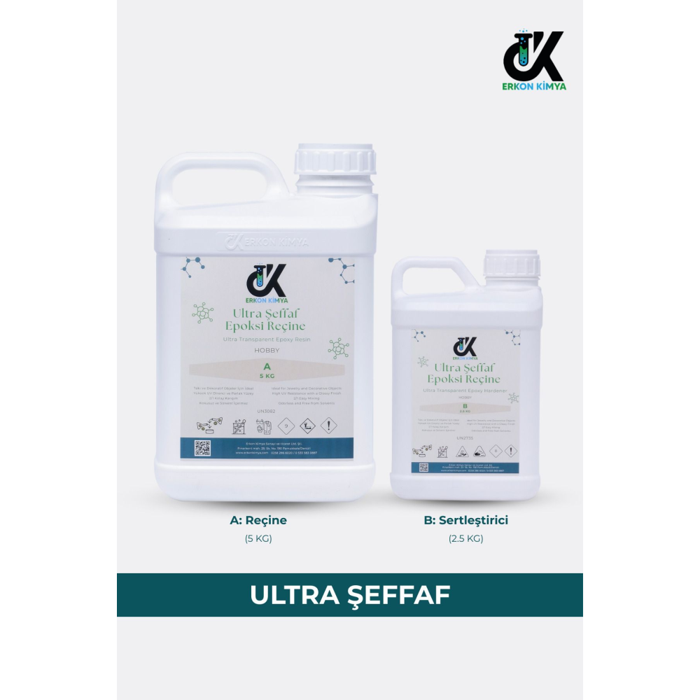 ULTRA ŞEFFAF HIZLI Hobby Epoxy Epoksi Reçine İnce Döküm Fast 7,5kg
