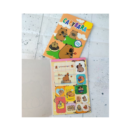 1 ADET Capybara Sticker Albümü 16 Sayfa 208 Adet Sticker