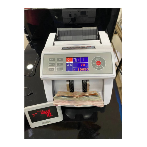 Turko TL Karışık, Dolar ve Euro Adet Sayım Sahte Para Tespitli Para Sayma Makinesi