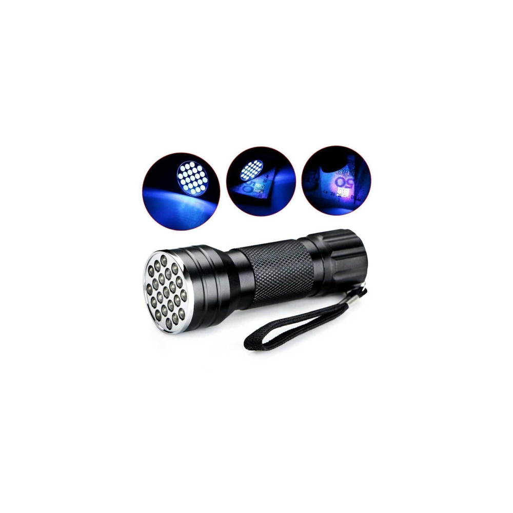 Uv Fener 21 Led Gs-142 Ultraviyole Fener Mor Uv Işık Lamba