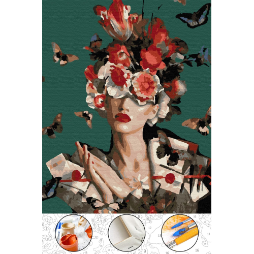 Sayılarla Boyama Kasnaklı Tablo Seti Fırça Boya Dahil 40x50