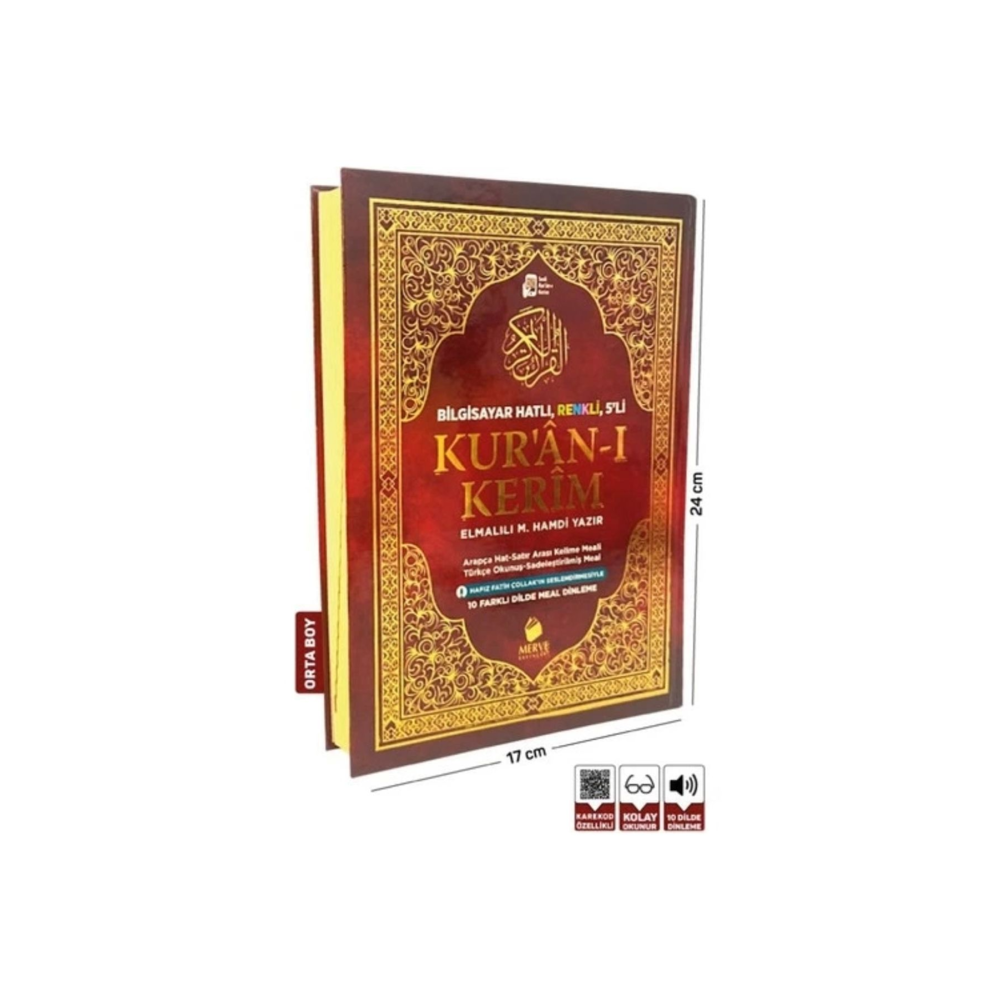 Orta Boy Kuranı Kerim Ve Satır Arası Kelime Türkçe Okunuşlu Ve Meali 5 Özellikli Mealli Kuran