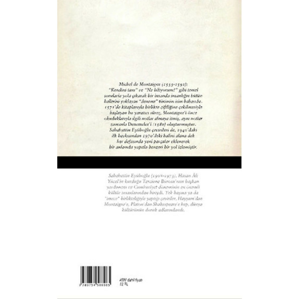 Denemeler  Hasan Ali Yücel Klasikleri  Michel De Montaigne