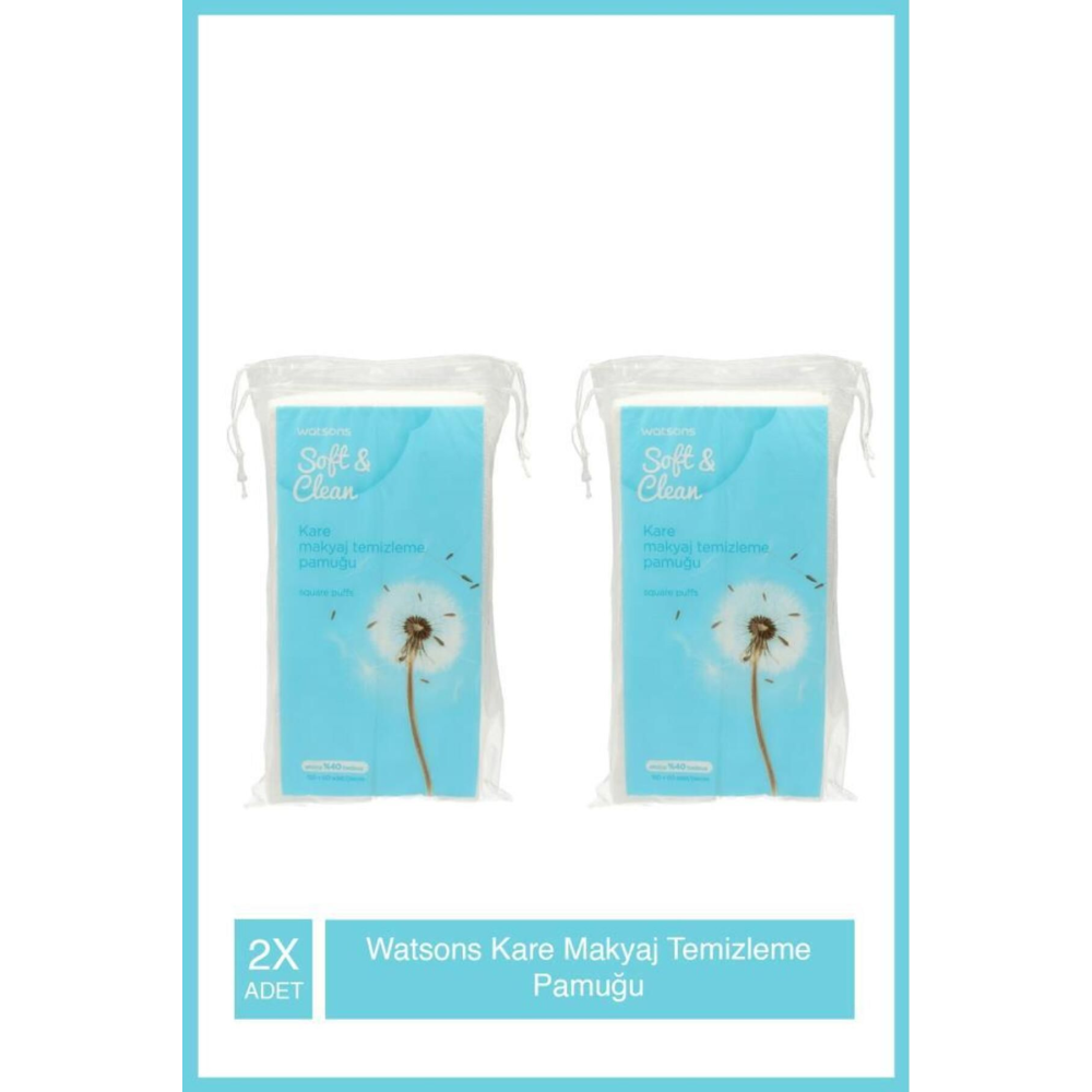Kare Makyaj Temizleme Pamuğu 150 60 Adet X2 Adet