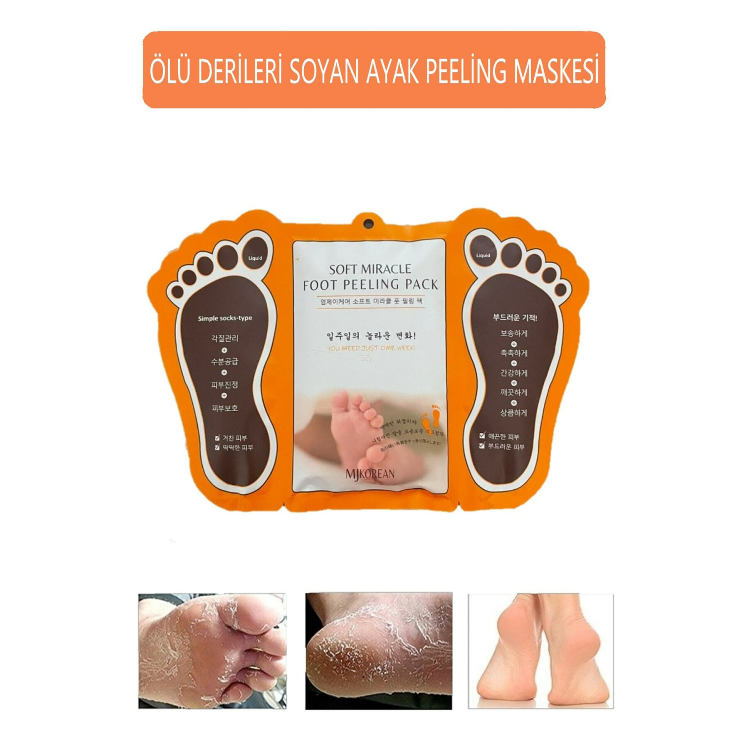 Ayak Soyucu Çorap Ölü Derileri Soyan Ayak Çorabı Peeling Maskesi