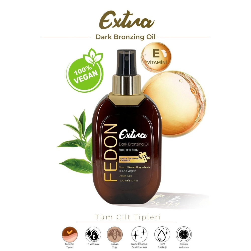 Ekstra Koyu Bronzlaştırıcı E Vitamini Kakao Içerikli Dark Extra Bronzing Oil 200 ml