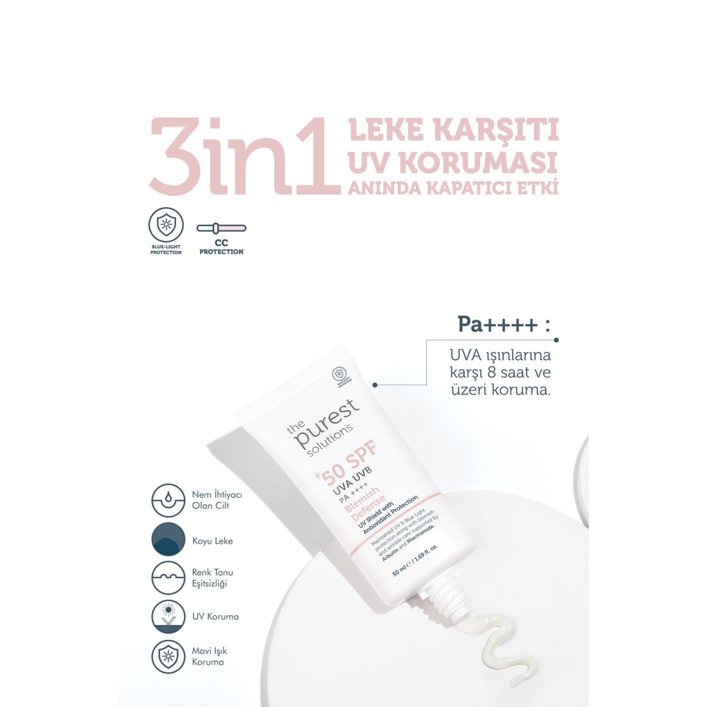 Leke Karşıtı ve Cilt Tonu Eşitleyici Renkli Güneş Koruyucu Krem SPF 50, 50 ml