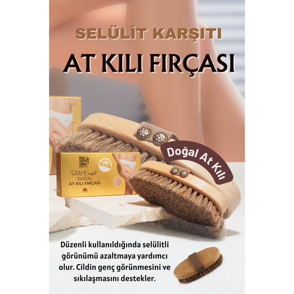 Selülit Karşıtı Doğal At Kılı Selülit Fırçası