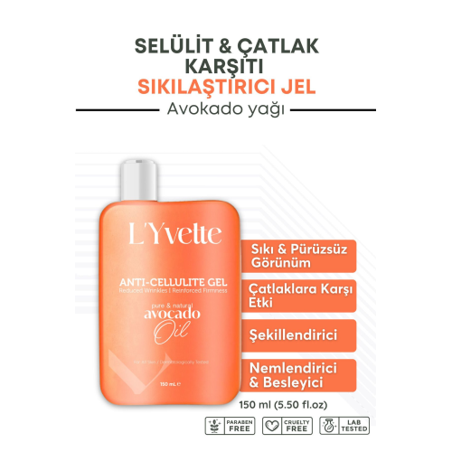 Selülit Ve Çatlak Karşıtı Sıkılaştırıcı Arındırıcı Nemlendirici Avokado Yağı Içeren Jel