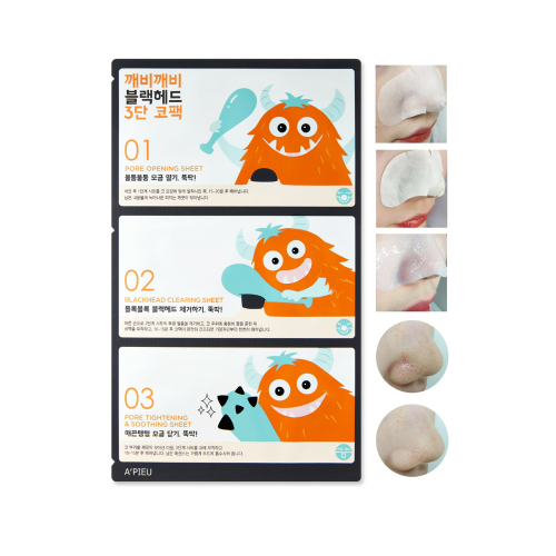 Siyah Noktalar İçin 3 Aşamalı Burun Bandı APIEU Goblin Blackhead 3-Step Nose Pack