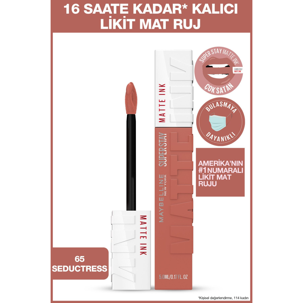 Super Stay Matte Ink Unnude Likit Mat Ruj - 65 Seductress - Nude 5 ml