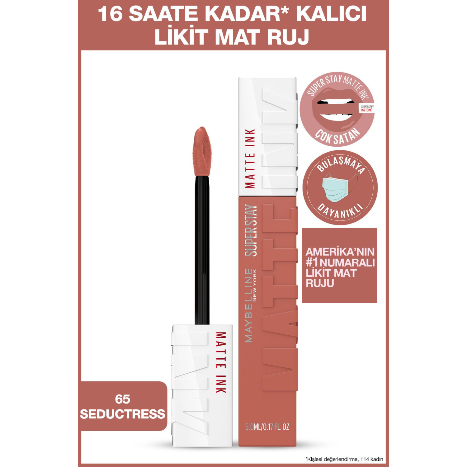 Super Stay Matte Ink Unnude Likit Mat Ruj - 65 Seductress - Nude 5 ml