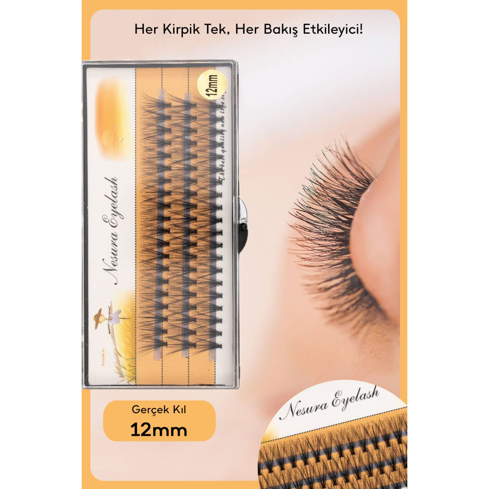 Nesura Tekli Takma Kirpik Gerçek Kıl Standart - 12 Mm