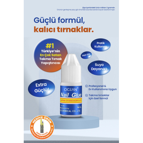 Takma Tırnak Yapıştırıcı Tips Yapıştırıcı Hızlı Yapıştırıcı Nail Glue 3 gr